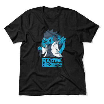Master Hedgehog Men/Unisex T-Shirt in Heather Black color